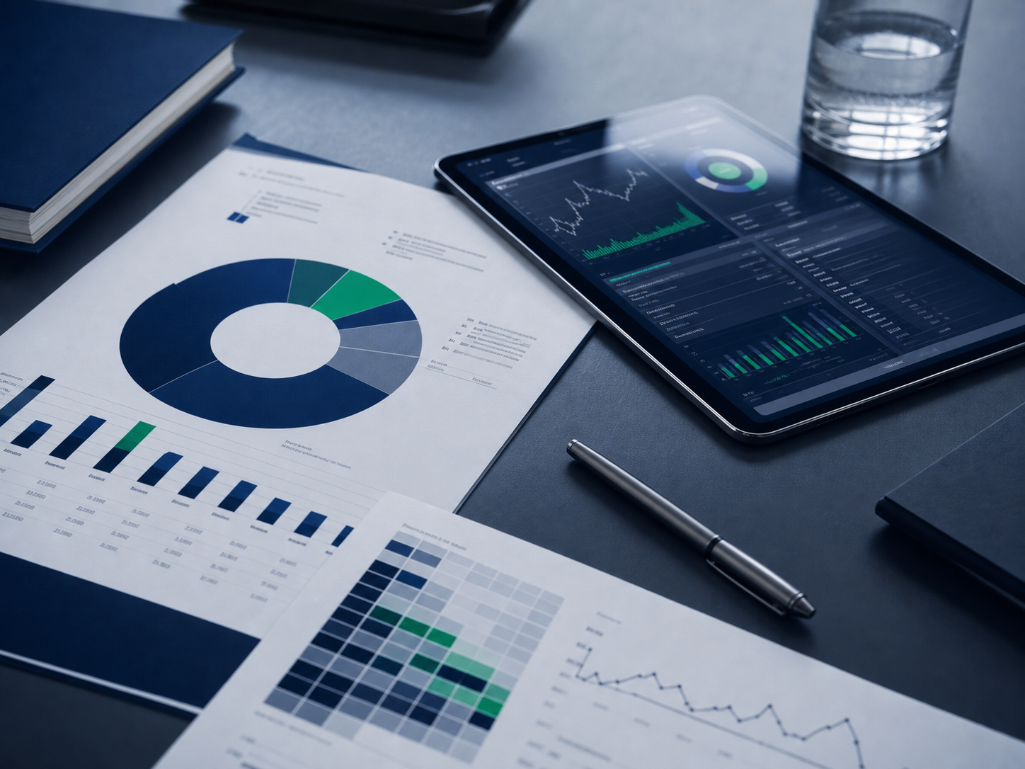 Portfolio allocation workspace with charts and risk-factor visuals